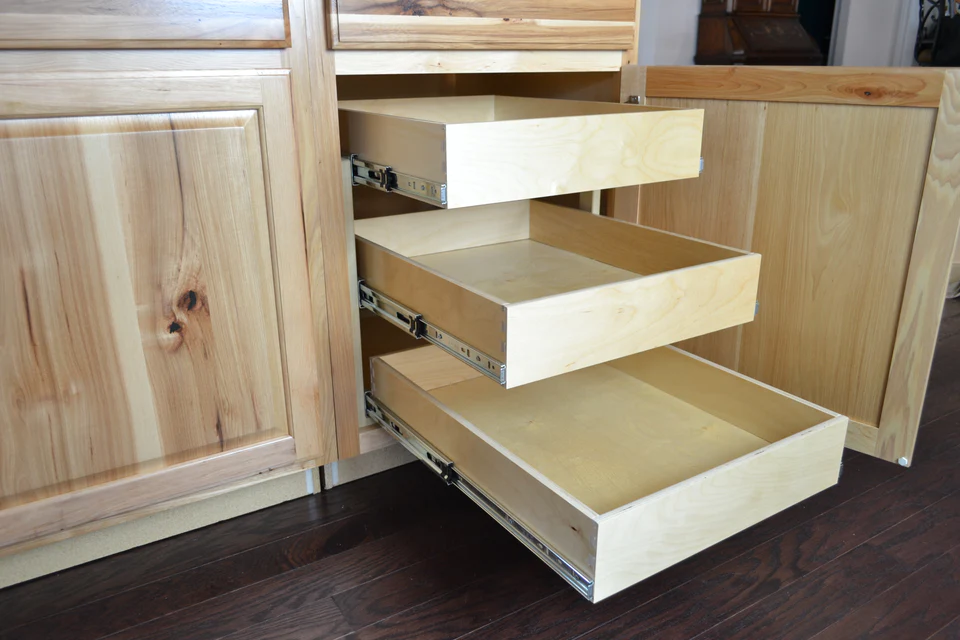 how to organize pull-out pantry drawers
